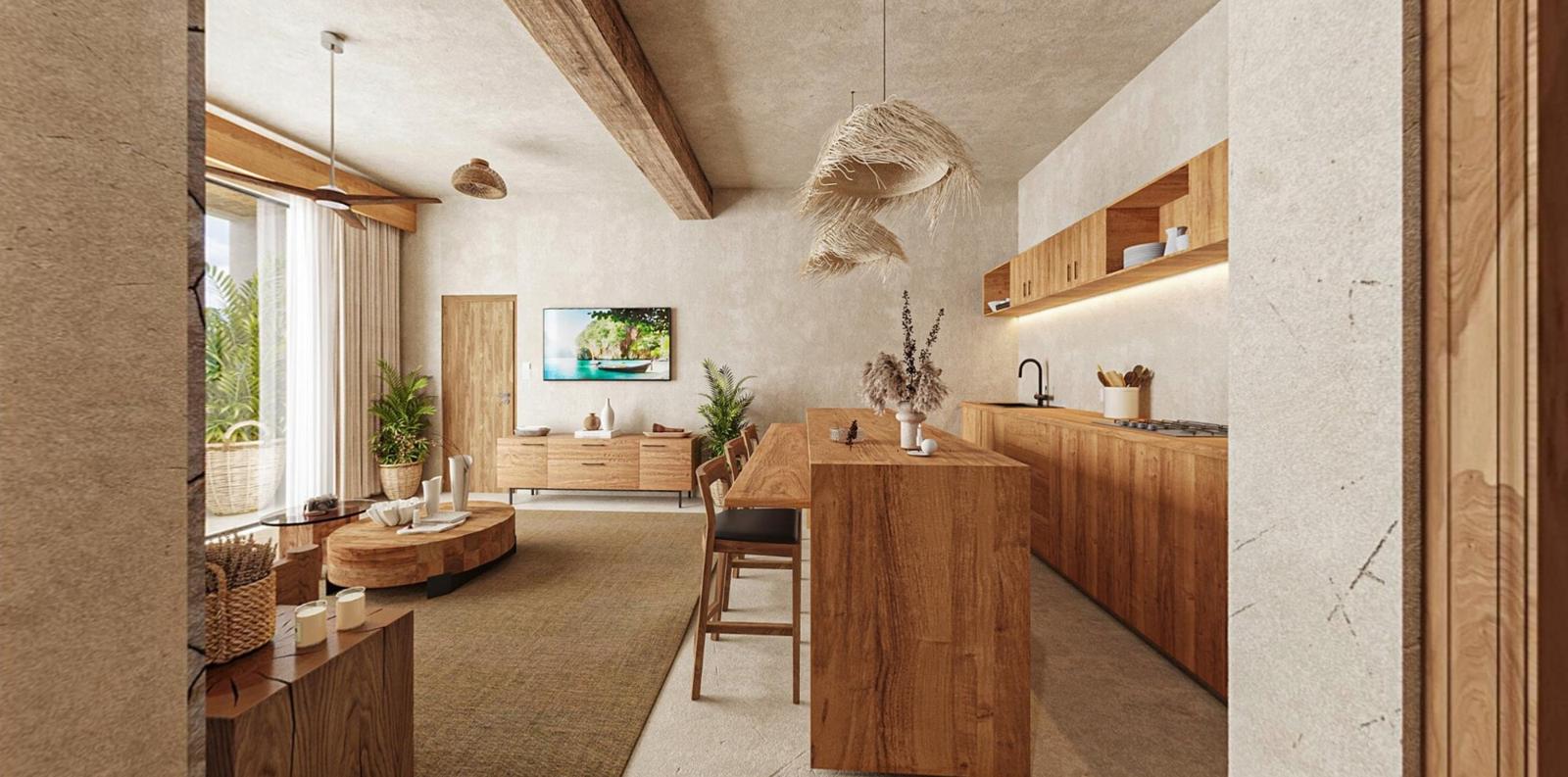 Render de Malena, departamentos en Bacalar — 2