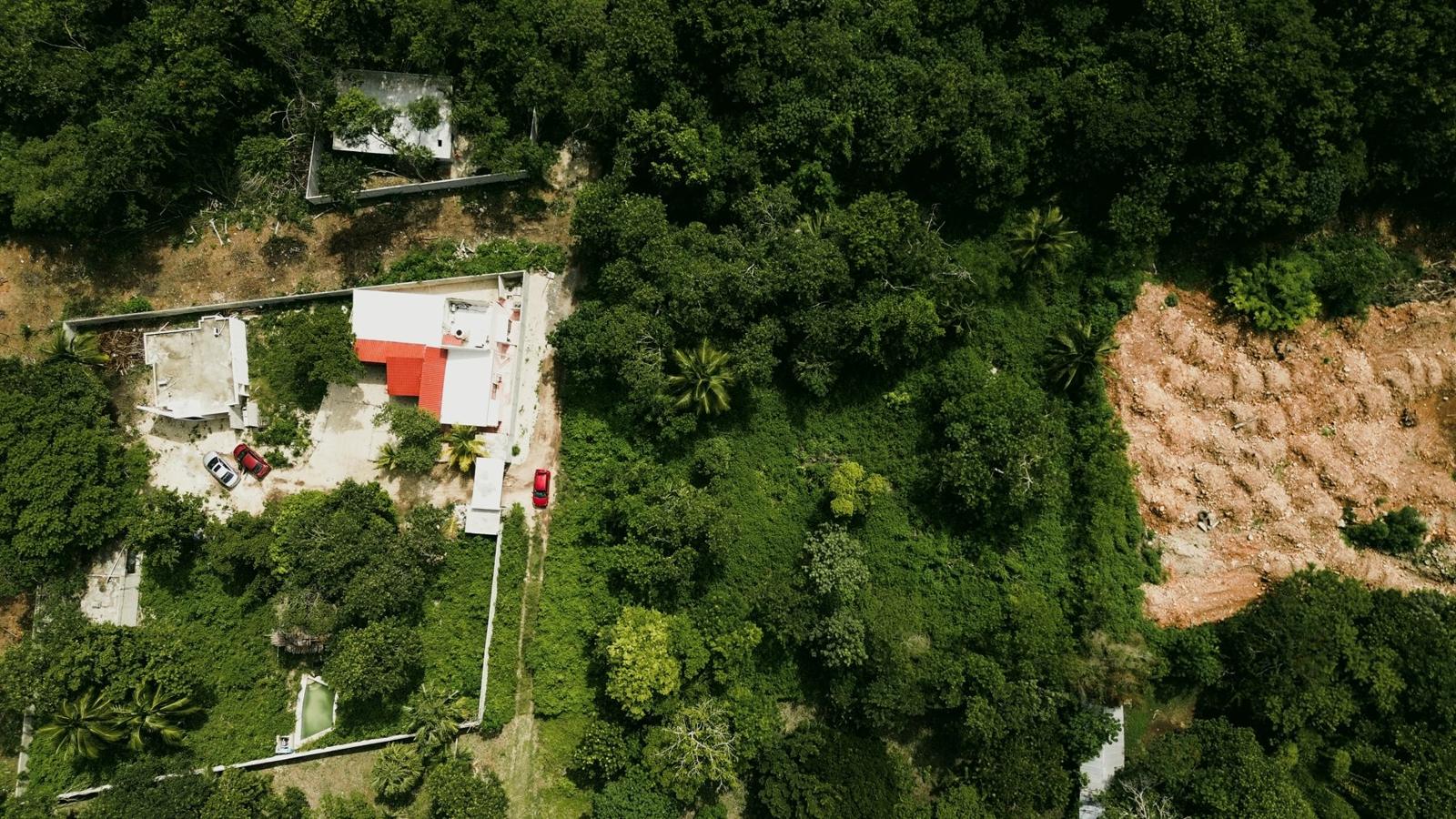 Vista aérea de los Terrenos Wizapool en Bacalar